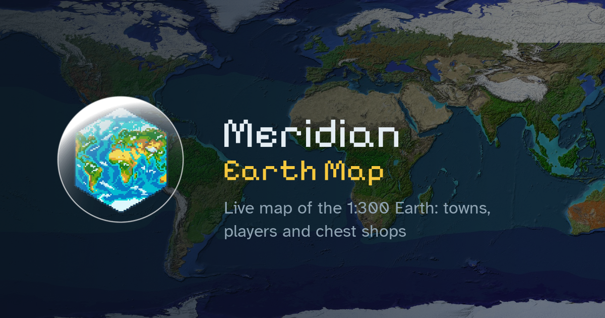 The Meridian web map showing the whole Earth